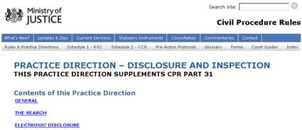 Practice Direction to Part 31 CPR