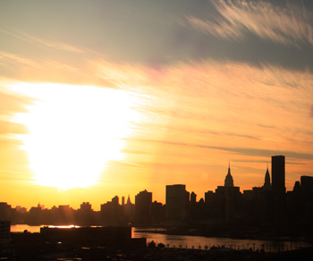 Sunset over New York