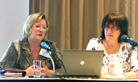 Pam Roberts and Julie Kudyba of Novartis
