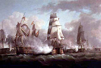 Boradside from a ship of the line